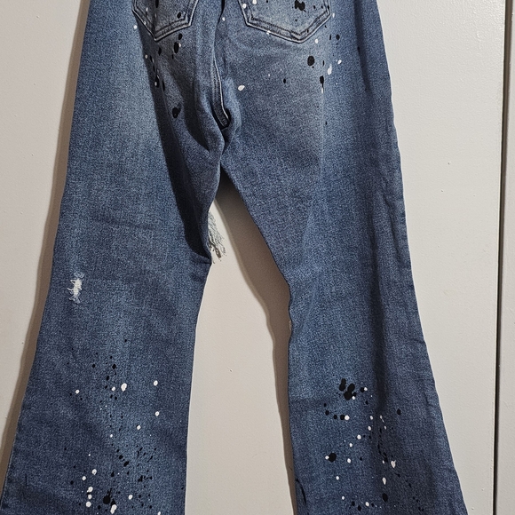 Fashion Nova Denim - Fashion Nova Paint-Splatter Flare Jeans